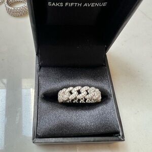 Sterling silver ring with clear stones